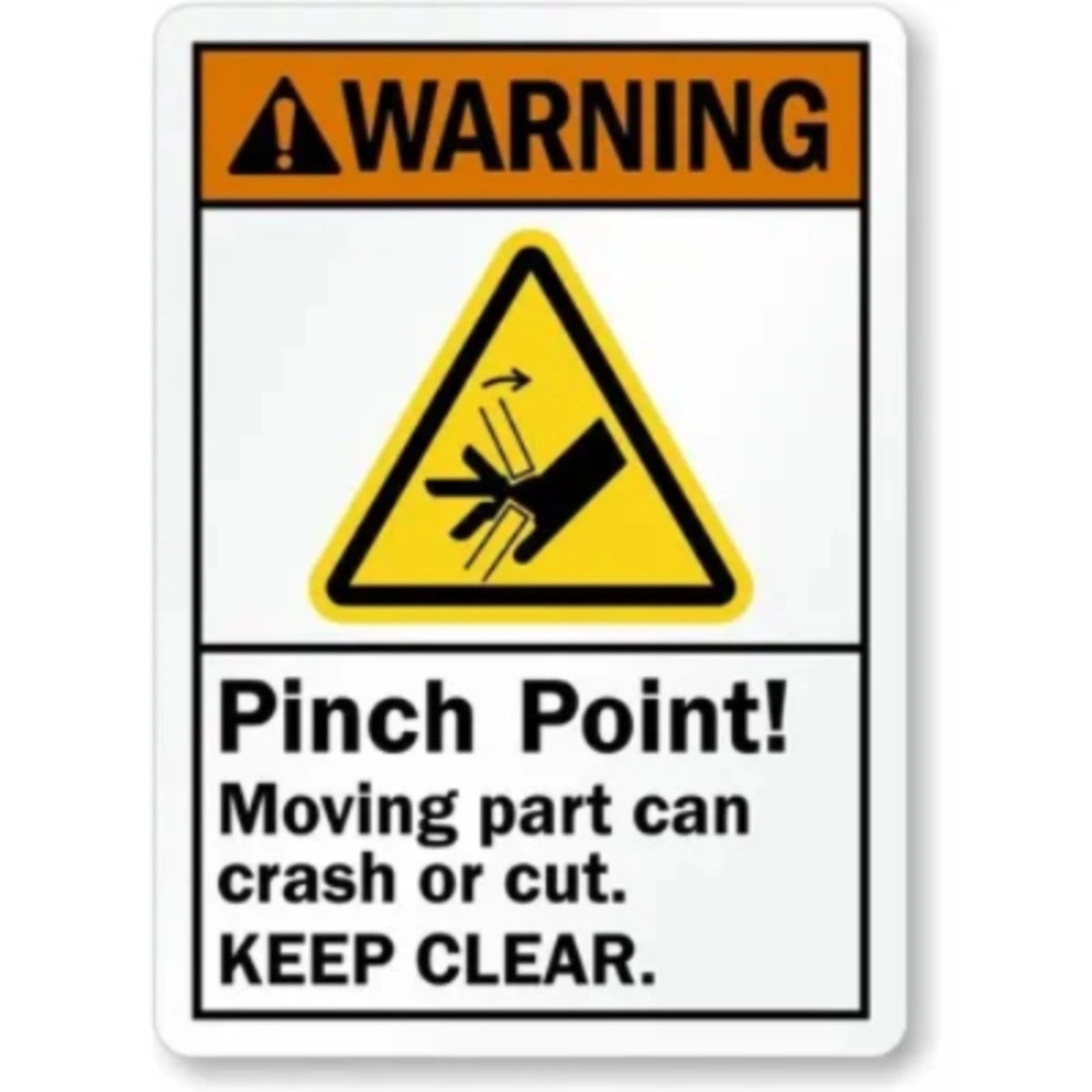 Pinch Point Moving Part Aluminum Sign — product artwork
