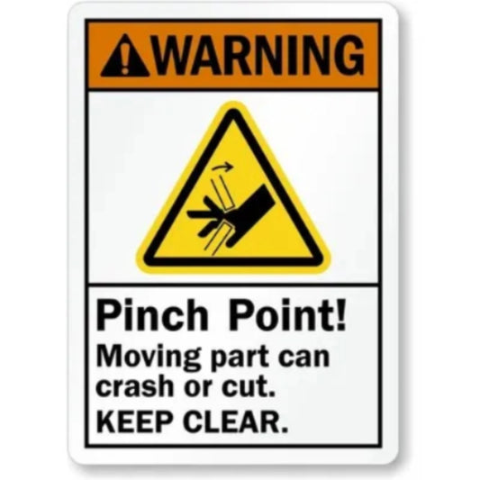 Pinch Point Moving Part Aluminum Sign — product artwork