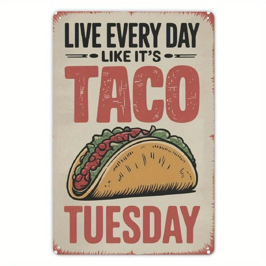 Taco Lover Tin Festive Kitchen Aluminum Sign — product artwork