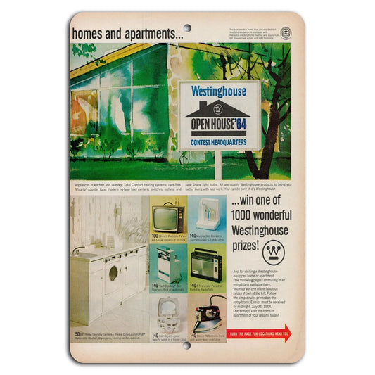 Westinghouse Contest Vintage Retro 1964 Aluminum Sign — product artwork