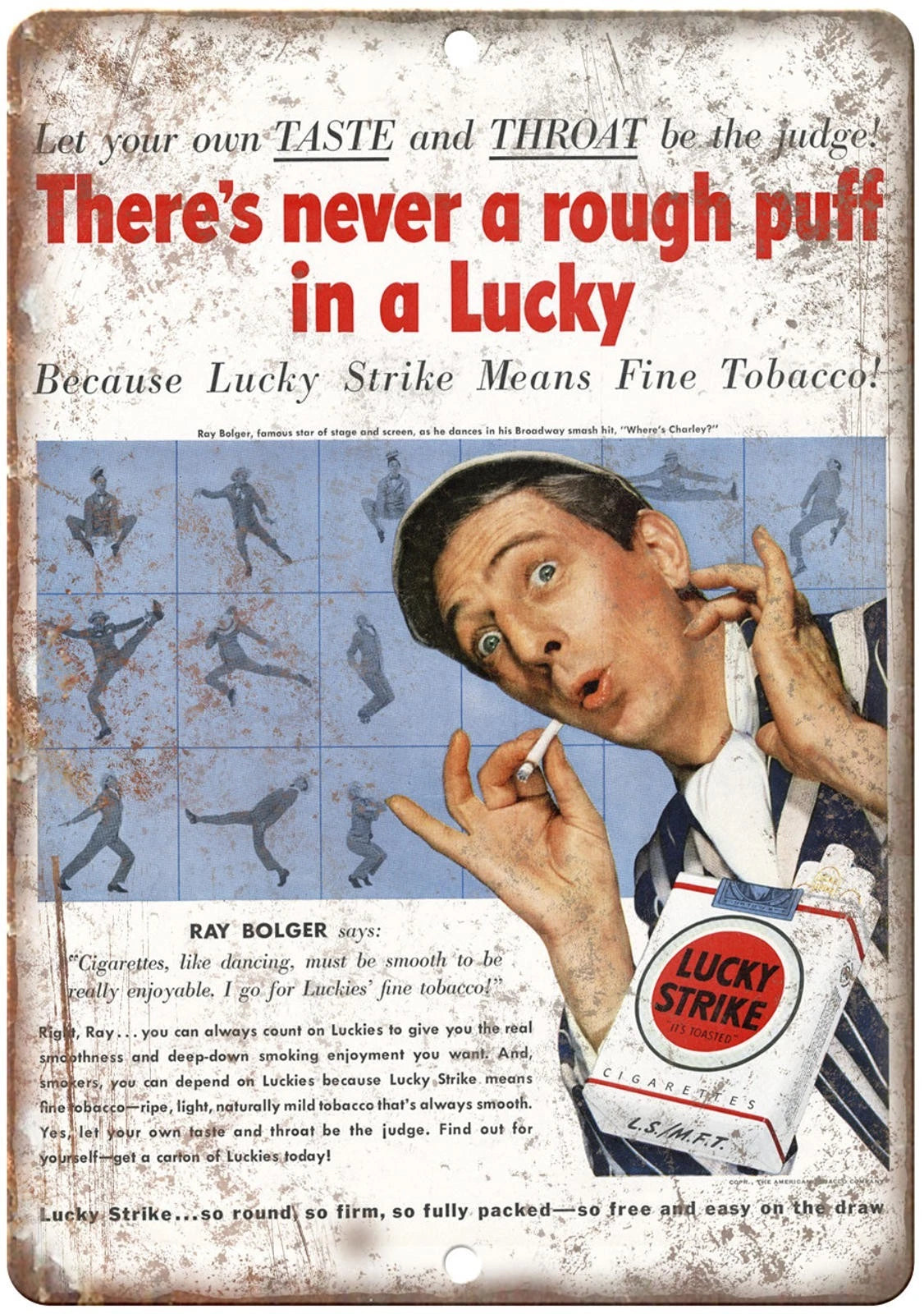Lucky Strike Reproduction Vintage Style Aluminum Sign — product artwork