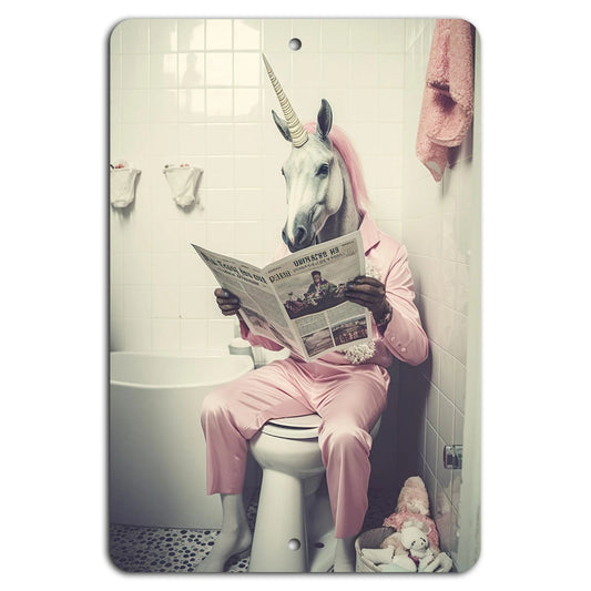 Unicorn Bathroom Handmade Whimsical Aluminum Sign — product artwork