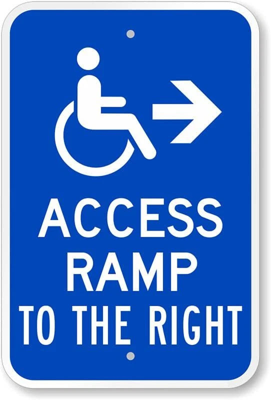 Handicap Access Ramp Business Aluminum Sign — product artwork