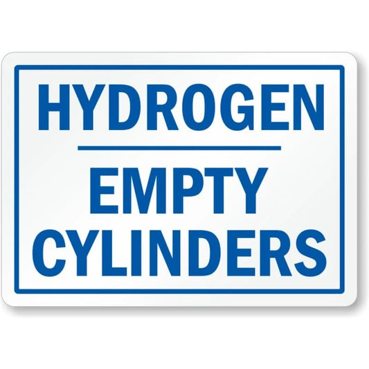 Hydrogen Empty Cylinders Aluminum Sign — product artwork