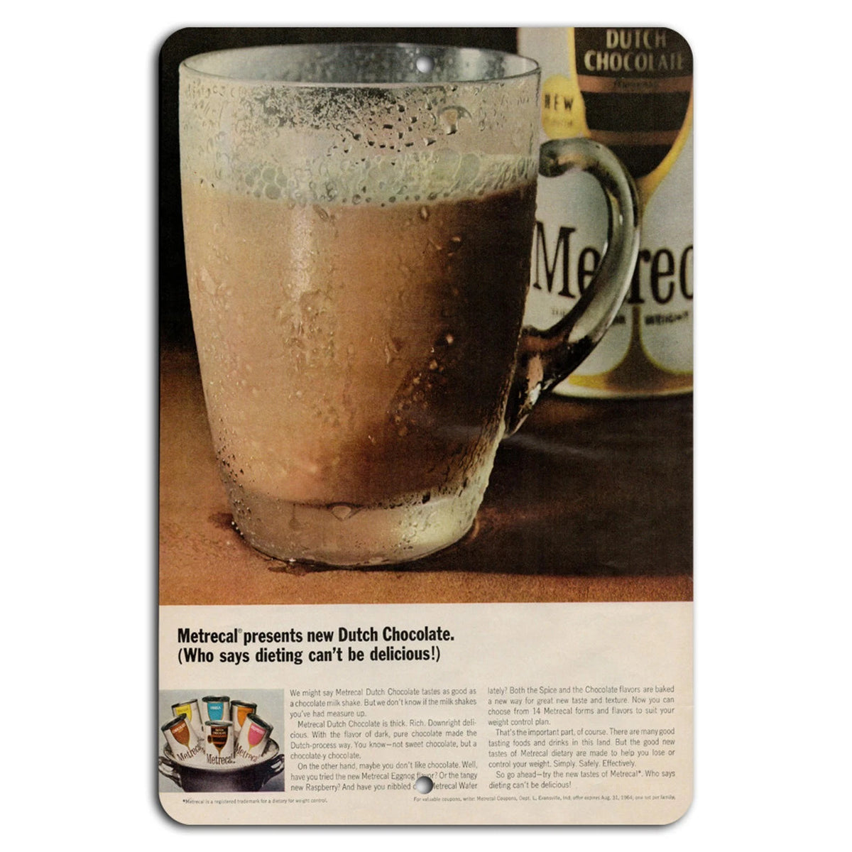 Metrecal Dutch Chocolate Retro Aluminum Sign — product artwork