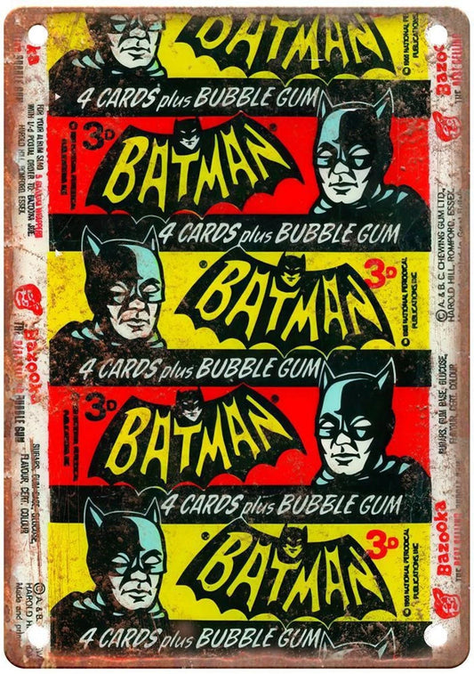 Vintage Bubble Gum Funny Retro Candy Wrapper Aluminum Sign — product artwork