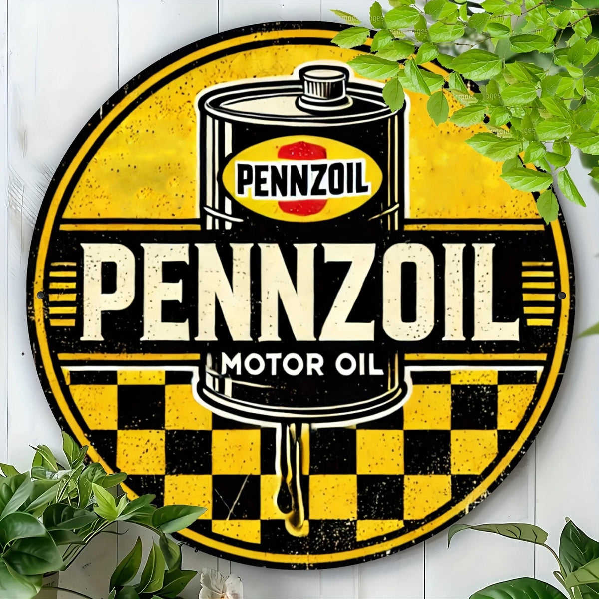 Pennzoil Motor Oil YOU CHOOSE Round Aluminum Sign — product artwork