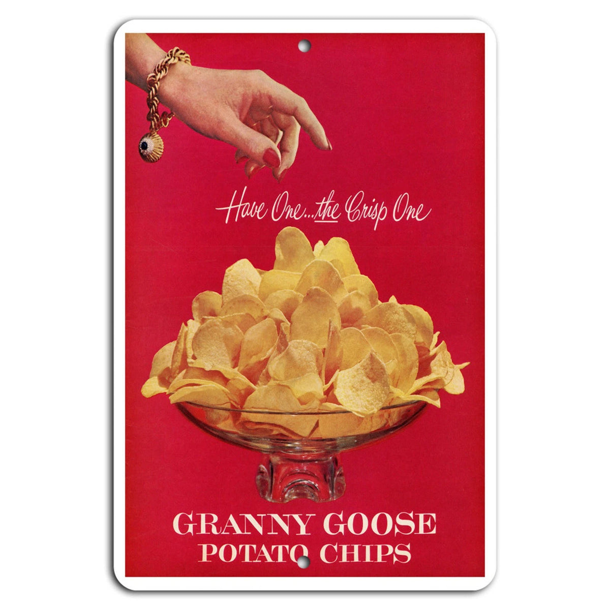 Vintage Chips Retro Kitchen Garage Aluminum Sign — product artwork