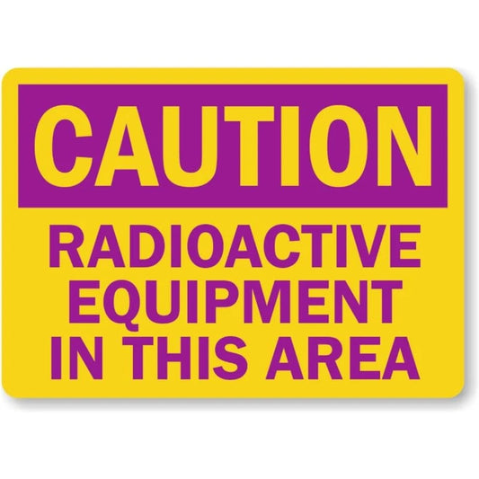 Radioactive Equipment Caution Aluminum Sign — product artwork