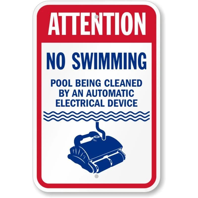 Attention No Swimming Alone Pool Aluminum Sign — product artwork