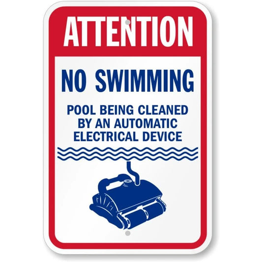 Attention No Swimming Alone Pool Aluminum Sign — product artwork