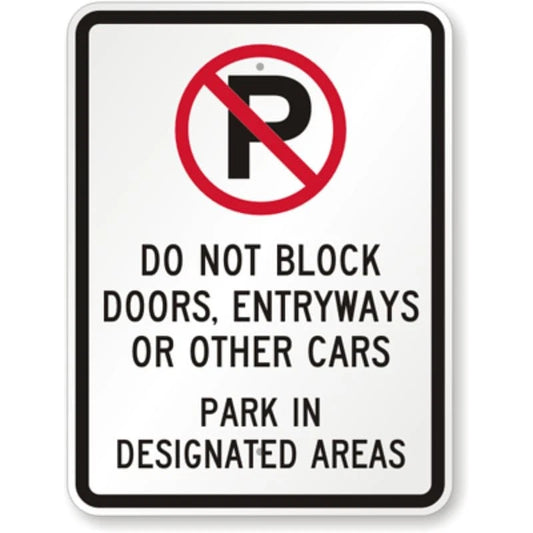 Park in Designated Areas Aluminum Sign — product artwork