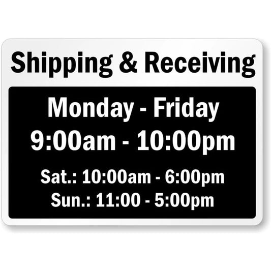 Shipping Receiving Custom Aluminum Sign — product artwork