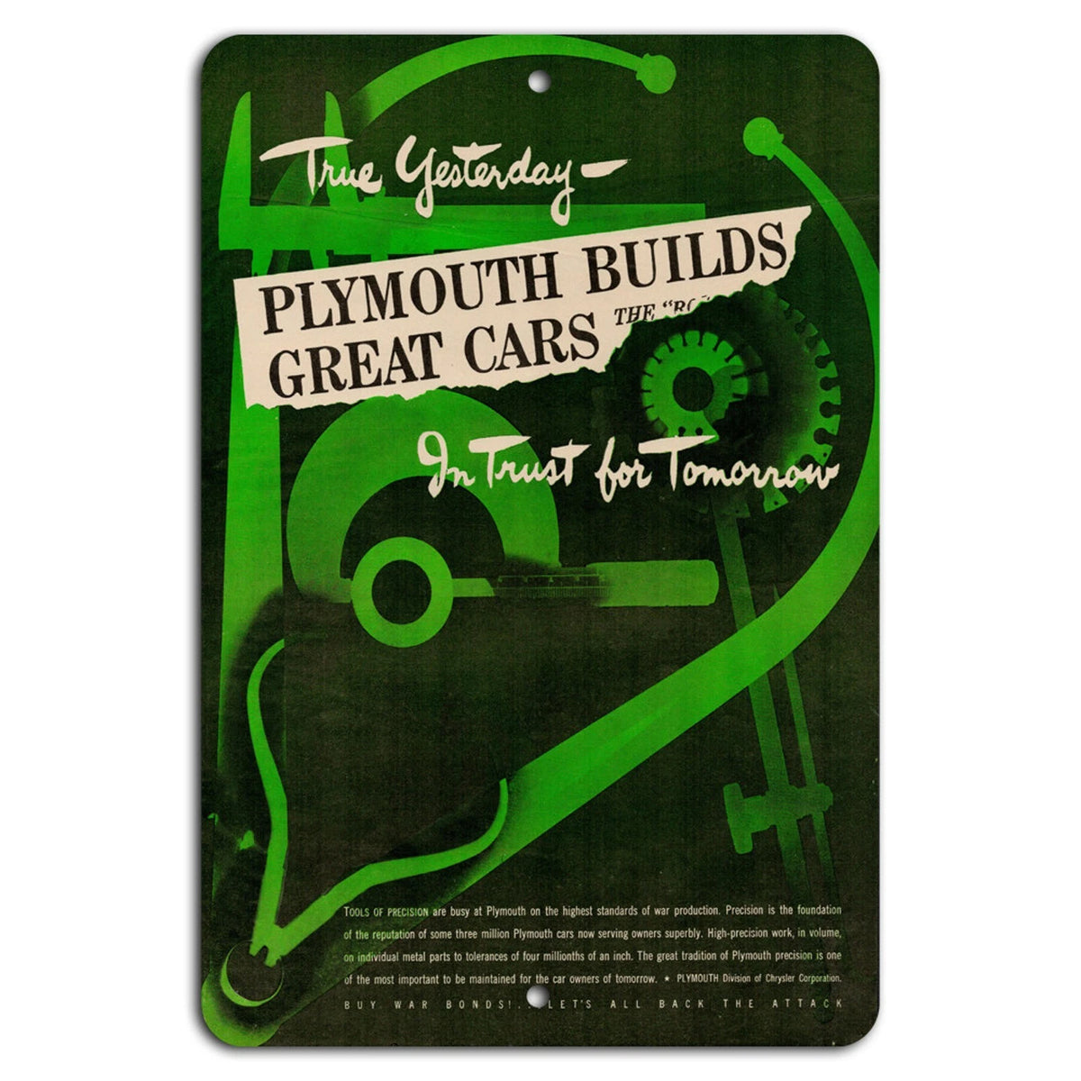 Vintage Plymouth Legacy Classic Cars Garage Aluminum Sign — product artwork