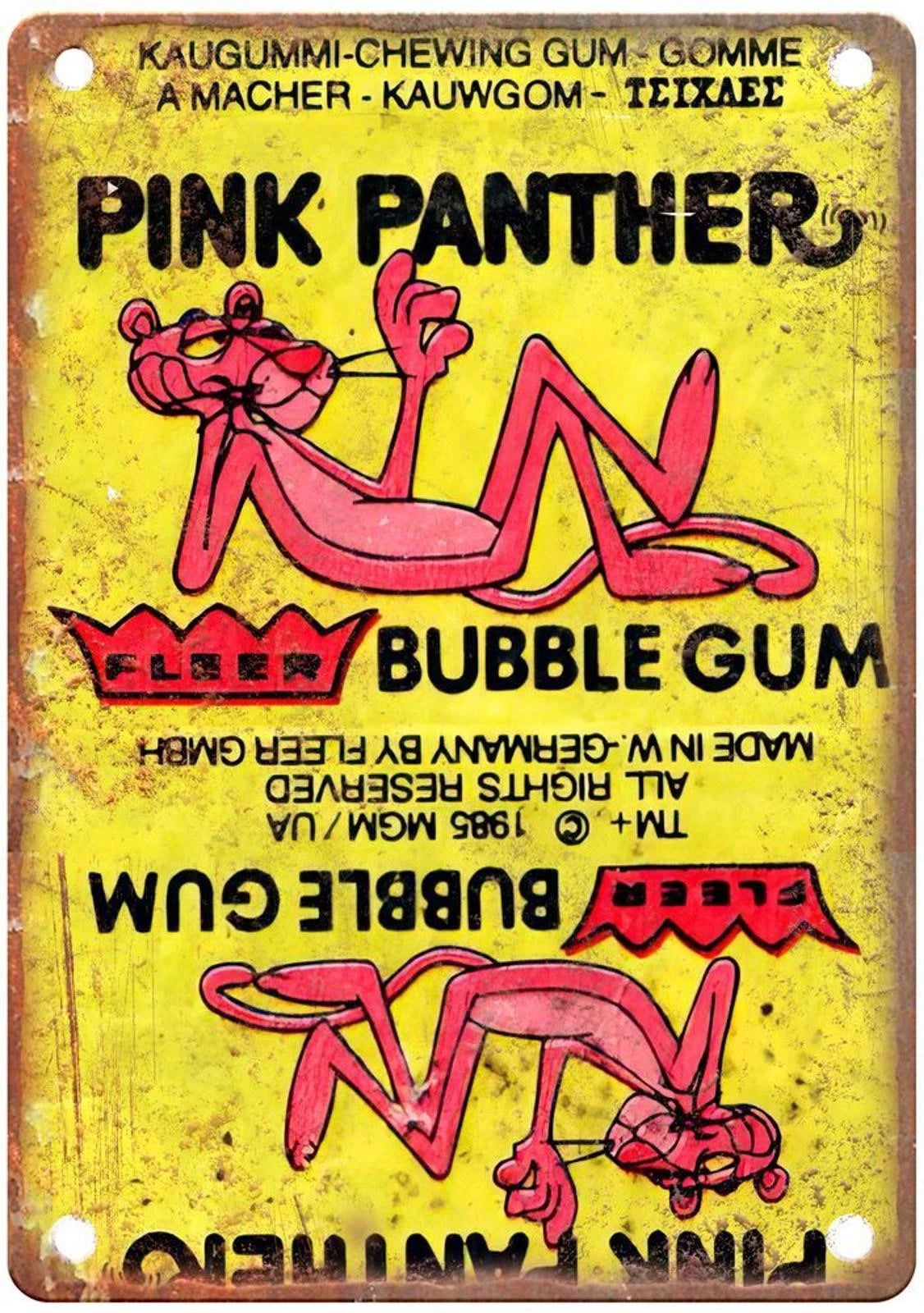 Pink Panther Bubble Gum Vintage Wrapper Aluminum Sign — product artwork