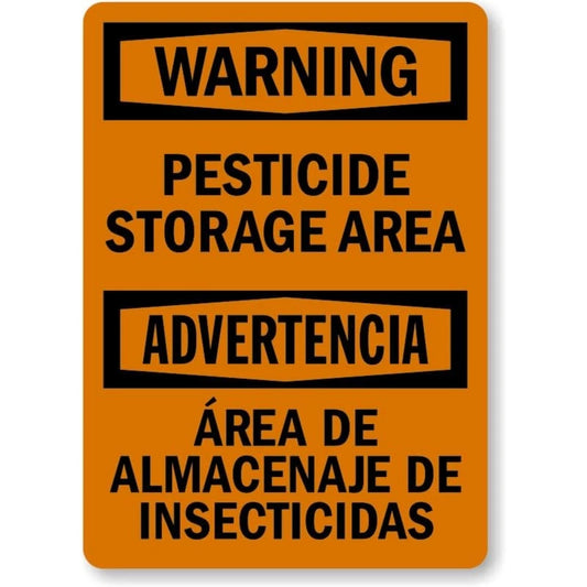 Bilingual Pesticide Storage Area Aluminum Sign — product artwork
