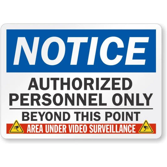 Authorized Personnel Only Safety First Aluminum Sign — product artwork