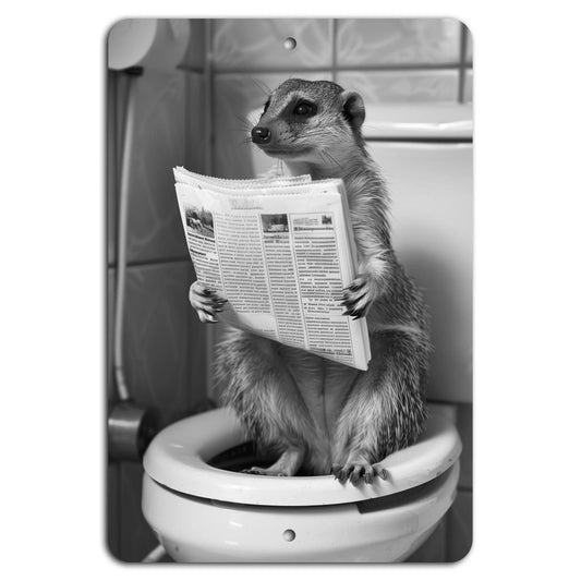 Bathroom Reading Meerkat Moments Aluminum Sign — product artwork