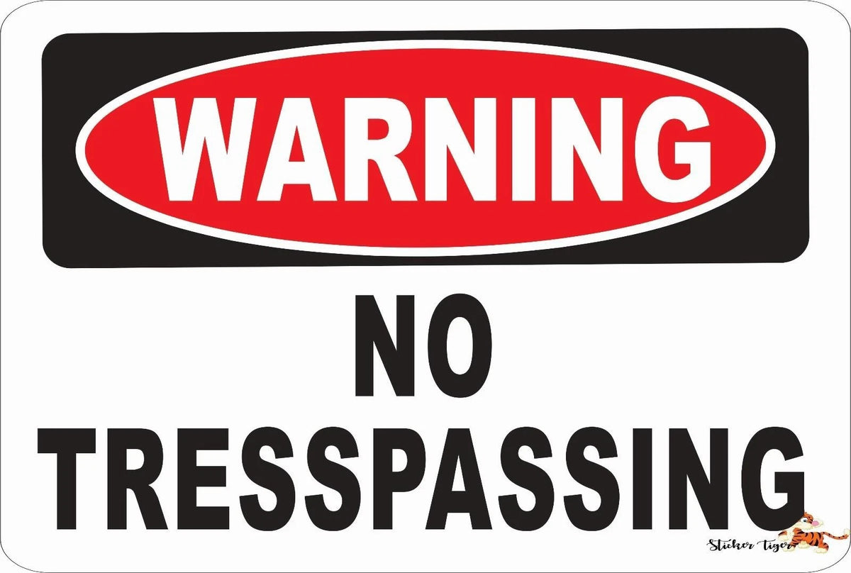 No Trespassing Sticker Tiger Funny Novelty Aluminum Sign — product artwork