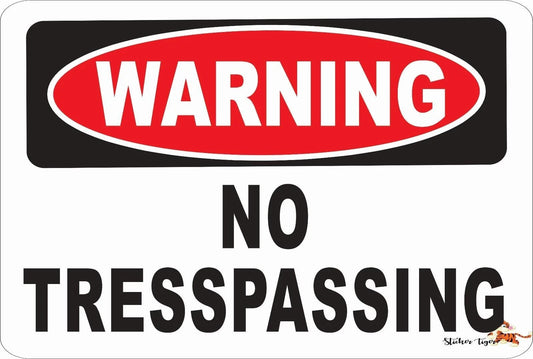 No Trespassing Sticker Tiger Funny Novelty Aluminum Sign — product artwork