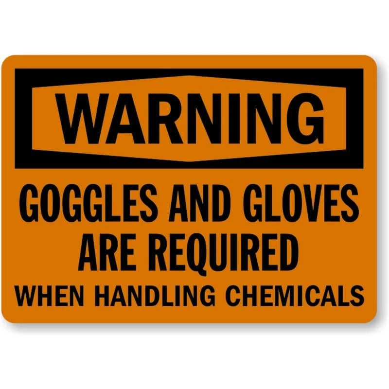Gloves Required Warning Aluminum Sign — product artwork
