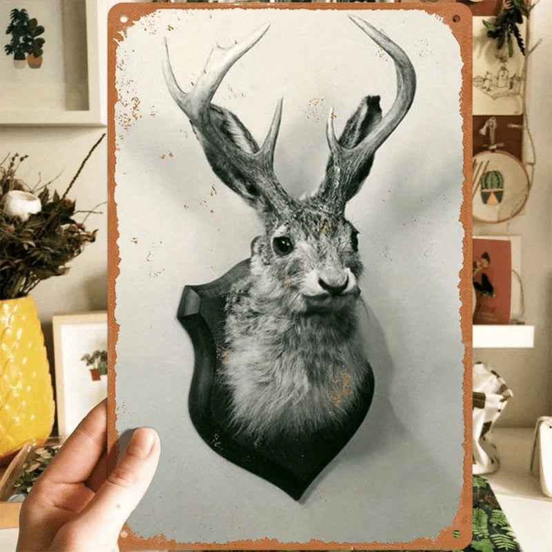 Plush Jackalope Funny Vintage Bar Aluminum Sign — product artwork