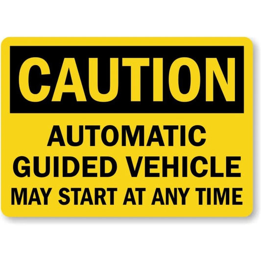 Automatic Vehicle Caution Aluminum Sign — product artwork