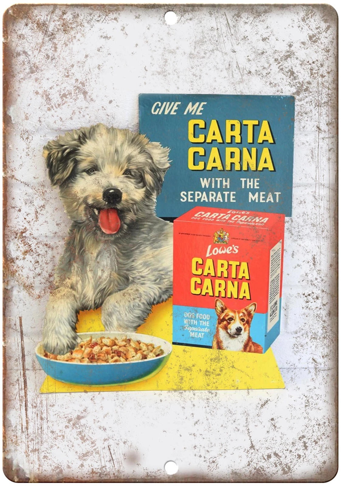 Vintage Dog Food Funny Reproduction Aluminum Sign — product artwork