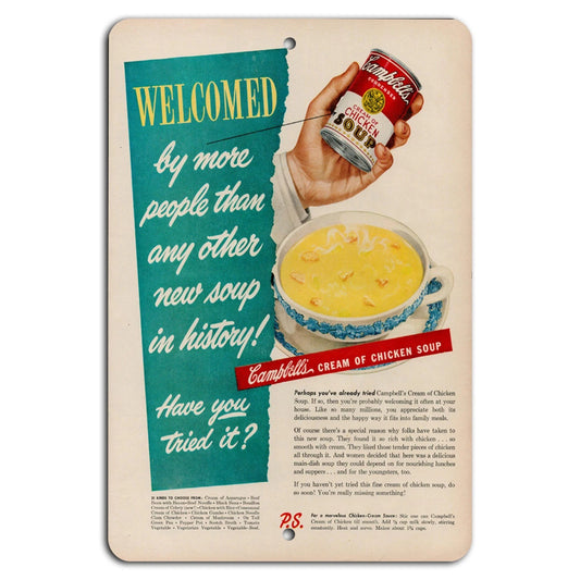 Campbell's Soup Vintage Cream of Chicken Kitchen Aluminum Sign — product artwork
