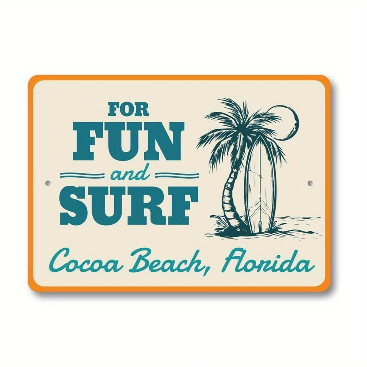 Surf Vintage for Fun Funny Beach Aluminum Sign — product artwork