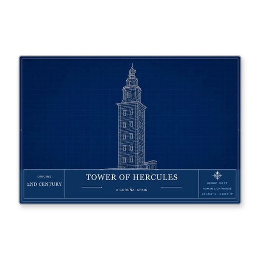 Tower of Hercules Architectural Wall Art Aluminum Sign — product artwork