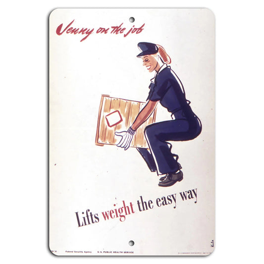 Safe Lifting Vertical Workplace Safety Aluminum Sign — product artwork