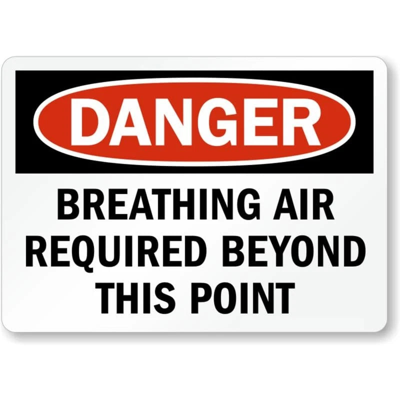 Breathing Air Required Safety Warning Aluminum Sign — product artwork