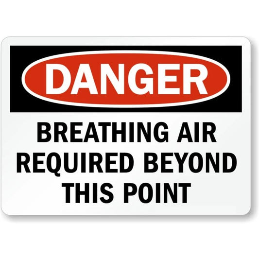 Breathing Air Required Safety Warning Aluminum Sign — product artwork