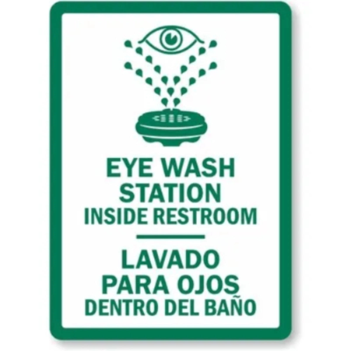 Eye Wash Station Restroom Aluminum Sign — product artwork