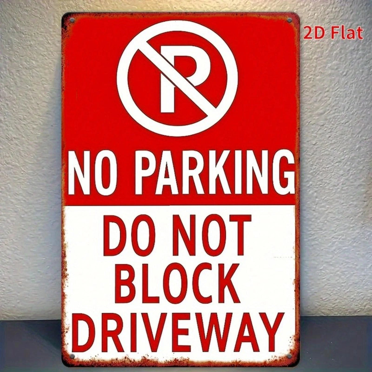 No Parking Funny Vintage Driveway Aluminum Sign — product artwork