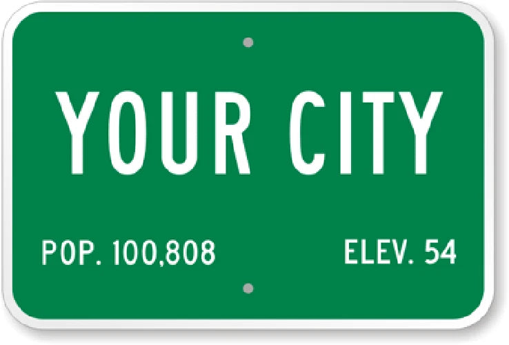 City Custom Aluminum Sign — product artwork