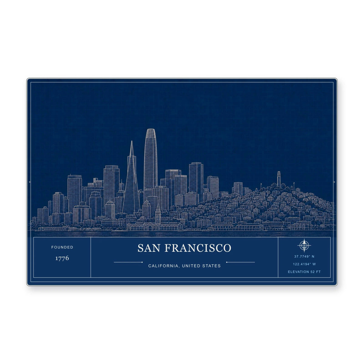 San Francisco Architectural Wall Art Aluminum Sign — product artwork