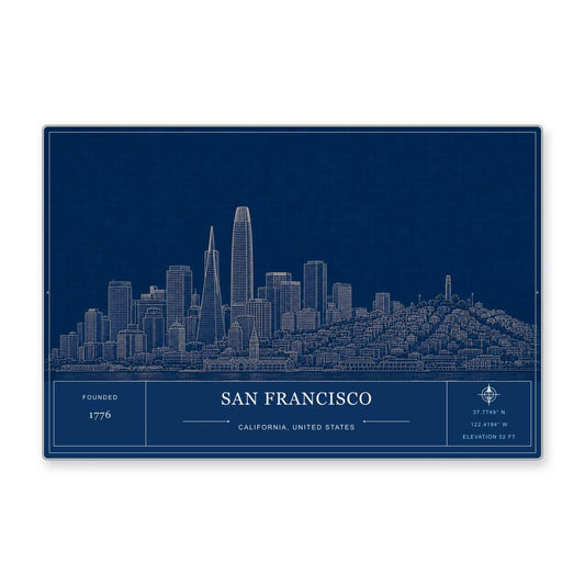 San Francisco Architectural Wall Art Aluminum Sign — product artwork
