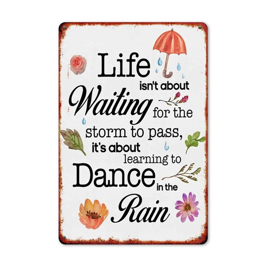 Vintage Wall Art Inspirational Floral Aluminum Sign — product artwork