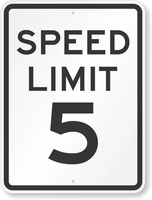 5 MPH Speed Limit Aluminum Sign — product artwork