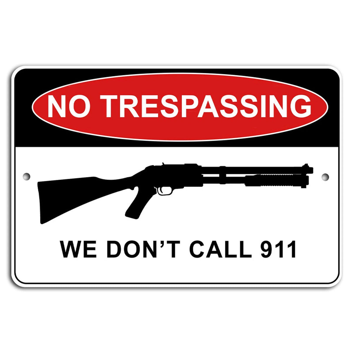 No Trespassing Gun Owners Aluminum Sign — product artwork