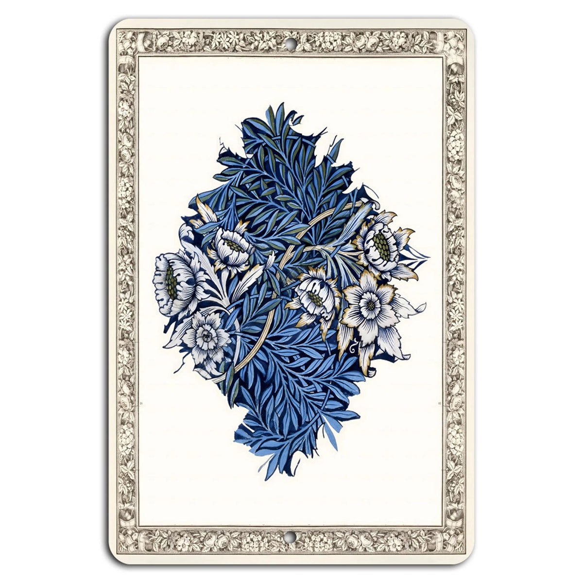 Botanical Vintage Rustic Floral Aluminum Sign — product artwork