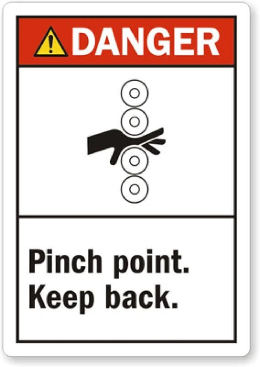 Pinch Point Ansi Vinyl Safety Aluminum Sign — product artwork