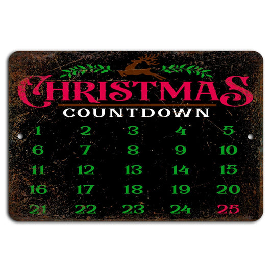 Rustic Christmas Advent Calendar Holiday Aluminum Sign — product artwork