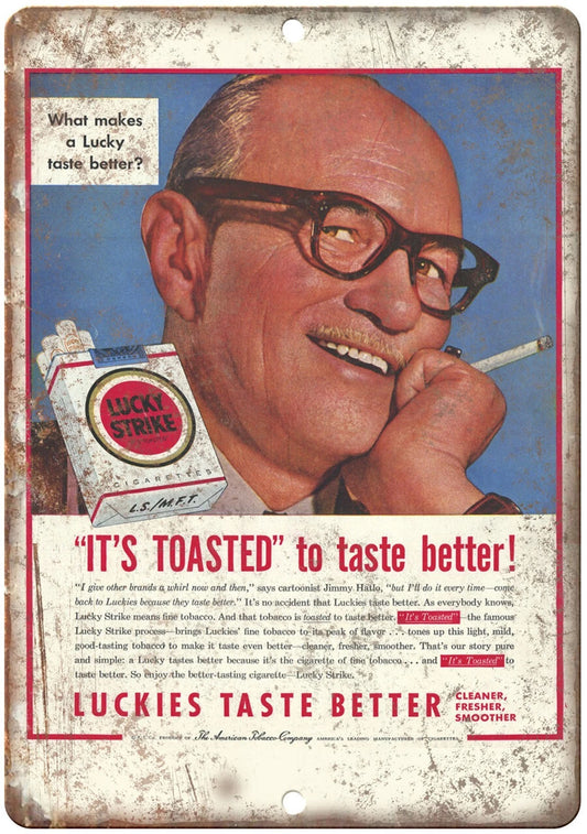 Lucky Strike Toasted Vintage Cigarette Aluminum Sign — product artwork