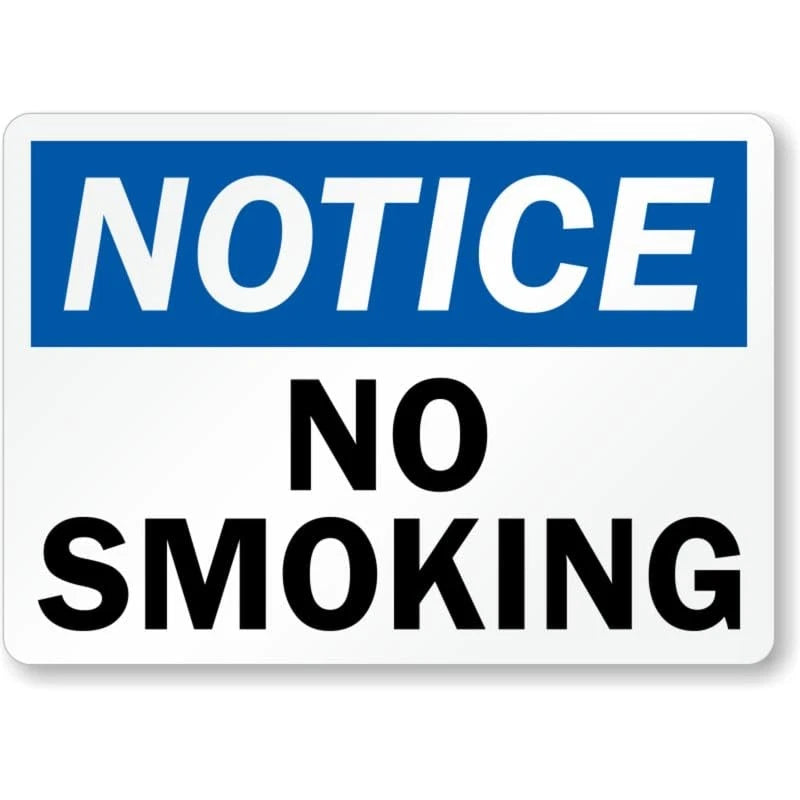 Notice No Smoking Sign — product artwork