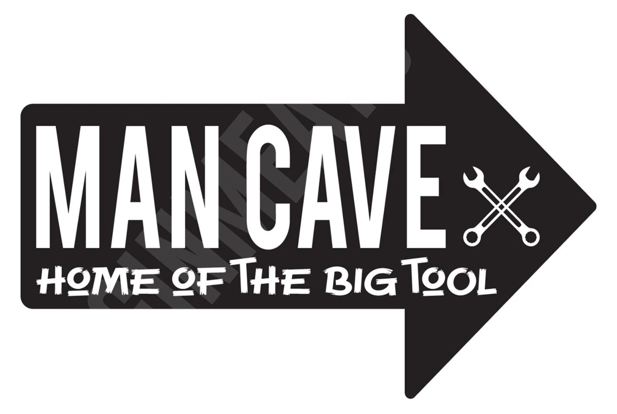 Man Cave Home of the Big Tool Funny Aluminum Sign — product artwork