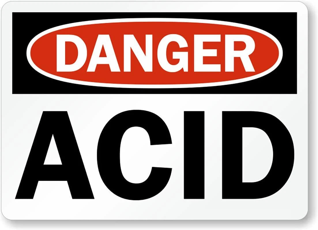 Danger Acid Warning Safety Aluminum Sign — product artwork