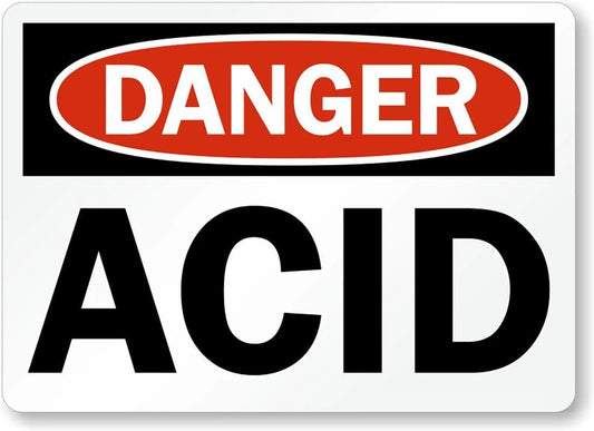 Danger Acid Warning Safety Aluminum Sign — product artwork